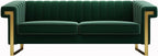 Mid-Century Modern Green Velvet Sofa - Image 4