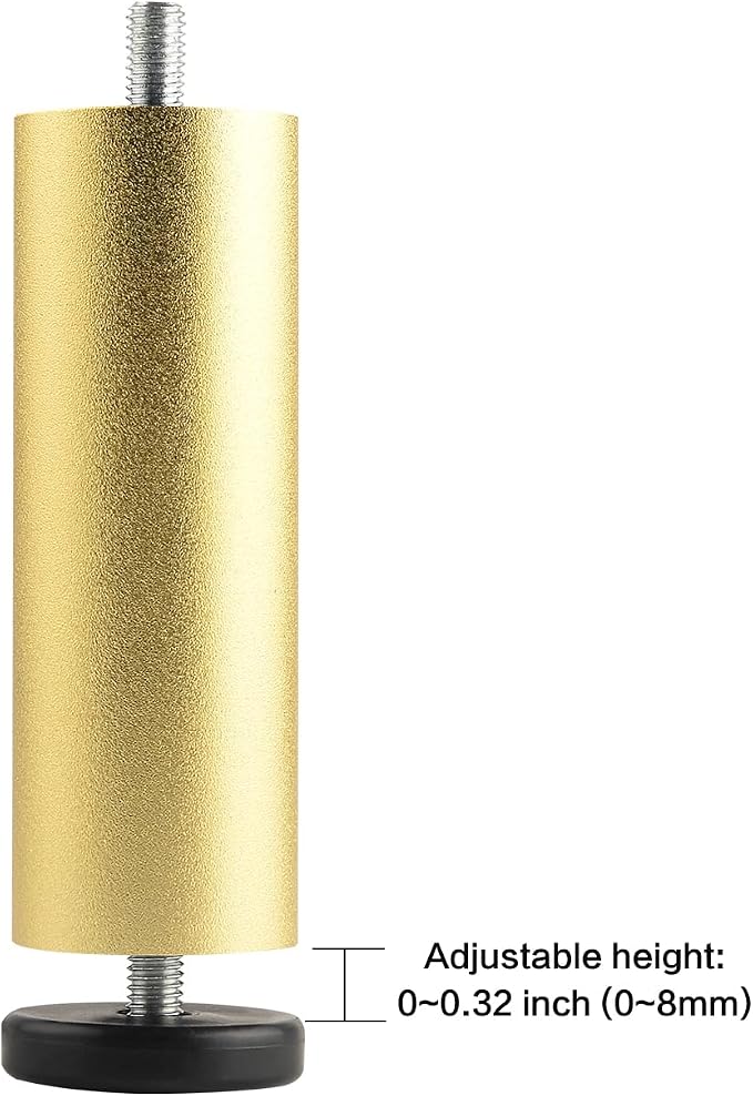 4 Pack Gold Metal Furniture Legs M8 Replacement Sofa Legs Screw in 4.7 Inch - Image 6