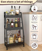 3-Tier Liquor Stand for Home Bar, Trapezoid Freestanding Whisky Bottle Holder - Image 6