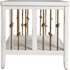 Pemberly Row Coastal Wood End Table, Knotted Rope End Panels, Planked Top - Image 4
