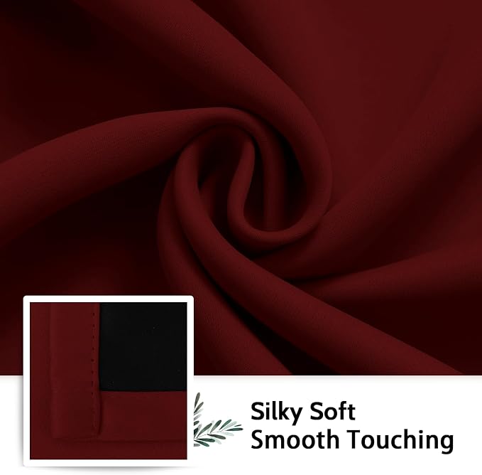 SimpleHome Burgundy Red 100% Blackout Curtains Room Darken Living Room 84 | - Image 7