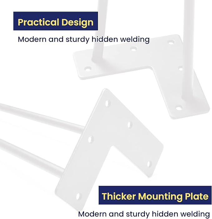 SMARTSTANDARD 12 Inch Heavy Duty Hairpin Furniture Legs, Metal Home DIY Projects - Image 4