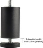 4-Pack 3 Inch Black Furniture Cabinet Metal Cylinder Risers Legs M8 Screw in - Image 3