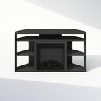 Furinno Jensen Fireplace TV Stand, NO Heat Decorative Electric Fireplace Corner - Image 5