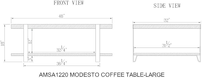 Alaterre Furniture Modesto 48-Inch Reclaimed Wood Coffee Table, Rustic Natural - Image 2