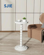 Round Wooden Side Table & Drink Table | Sturdy & Functional Mid-Century Modern - Image 3