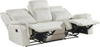 Lexicon Manual Double Reclining Sofa, Polished Microfiber Upholstered 3 Seater - Image 10