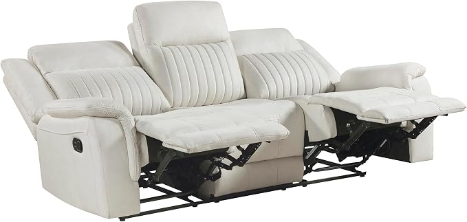 Lexicon Manual Double Reclining Sofa, Polished Microfiber Upholstered 3 Seater - Image 10