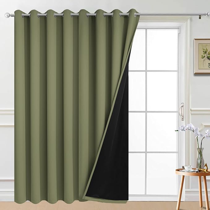 Yakamok Sage 100% Blackout Patio Door Curtain Panels W100 x L84, 1 Panel | by Yakamok