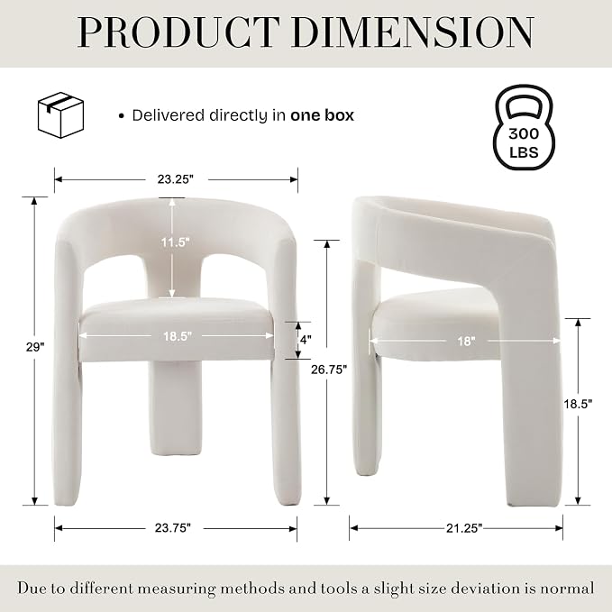 Modern Chenille Barrel Dining Chair Upholstered Fabric Dining Room Chair - Image 2
