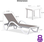 PURPLE LEAF Patio Chaise Lounge Chair Set of 3 Outside Aluminum Plastic - Image 2