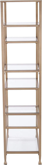 SEI Furniture Jaymes Metal/Glass Asymmetrical Étagère/Bookcase - Image 10