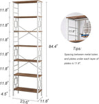HOMISSUE Bookcase, 7-Tier Tall Bookshelf Metal Bookcase and Bookshelves - Image 2