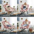 Tiita Lazy Chair with Ottoman, Comfy Leisure Sofa Armchair with Ottoman - Image 7