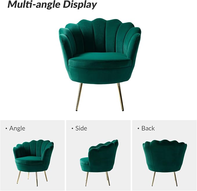 HULALA HOME Modern Velvet Accent Chair - Image 3