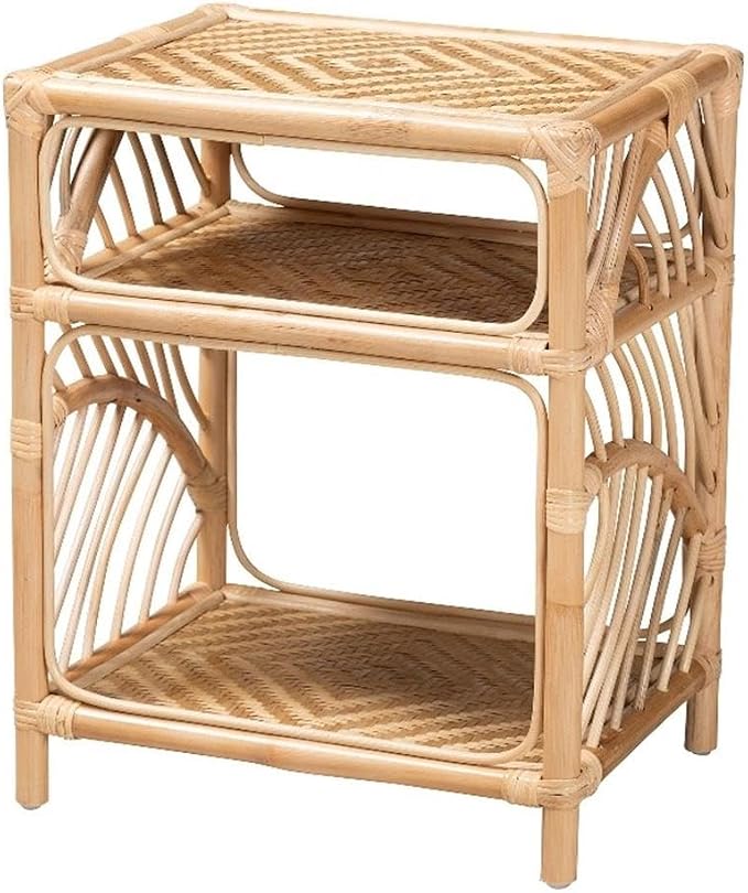 Baxton Studio Baara Modern Bohemian Natural Brown Rattan Nightstand by BaxtonStudio