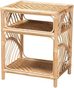 Baxton Studio Baara Modern Bohemian Natural Brown Rattan Nightstand by BaxtonStudio