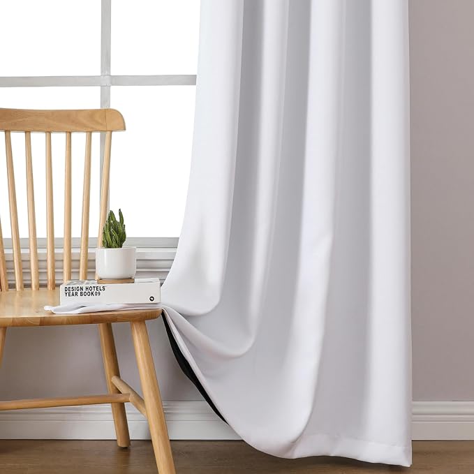 ChrisDowa White 100% Blackout Curtains - Image 6