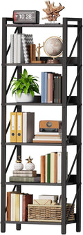 HOOBRO Bookshelf, 6-Tier Industrial Bookcase, Book Shelf Storage Organizer by HOOBRO