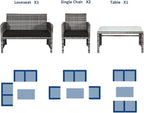 Tangkula 4 PCS Wicker Patio Conversation Set, Outdoor Rattan Sofas - Image 8