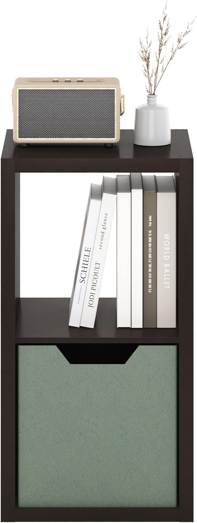 Furinno CUBICLE Book Shelf, 2-Cube Bookshelf, Extra Thick Frame Horizontally & - Image 7