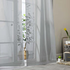 Sheer Light Grey Curtains for Bedroom Living Room 54 Inch Length 2 Panels Set - Image 8