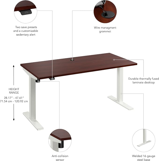 Bush Business Furniture 60-inch Electric Height Adjustable Standing Desk - Image 7