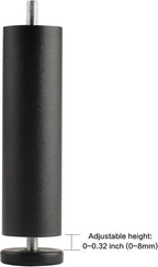 Metal Cylinder Legs for Furniture Set of 4 Pack Black 6 Inch Bed Support Legs - Image 3