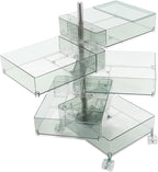 5 Tier Storage Cabinet, 360° Rotating Sofa Side Cabinet, Mobile Bedside Table - Image 9