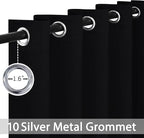 Yakamok Room Darkening Curtains 62x96 inch Length Black-Living Room | 2 panels - Image 3