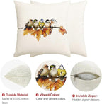 RABUSOFA Fall Pillow Covers 16x16 Inch Watercolor Bird Autumn Decorations - Image 7