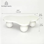 46" Cloud Coffee Table with 3 Ball Legs, Modern Irregular Center Table - Image 2