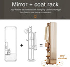 WoodsWhisper Full Length Mirror Coat Rack Solid Wood Floor Mirror 66"x12" Full - Image 3