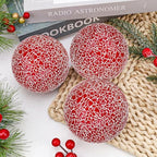 3 Pcs Decorative Balls for Bowls,3.15" Red Mosaic Glass Balls - Image 6