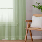 Light Green Sheer Curtain for Bedroom Living Room 72 Inches Long 2 Panels Set - Image 9