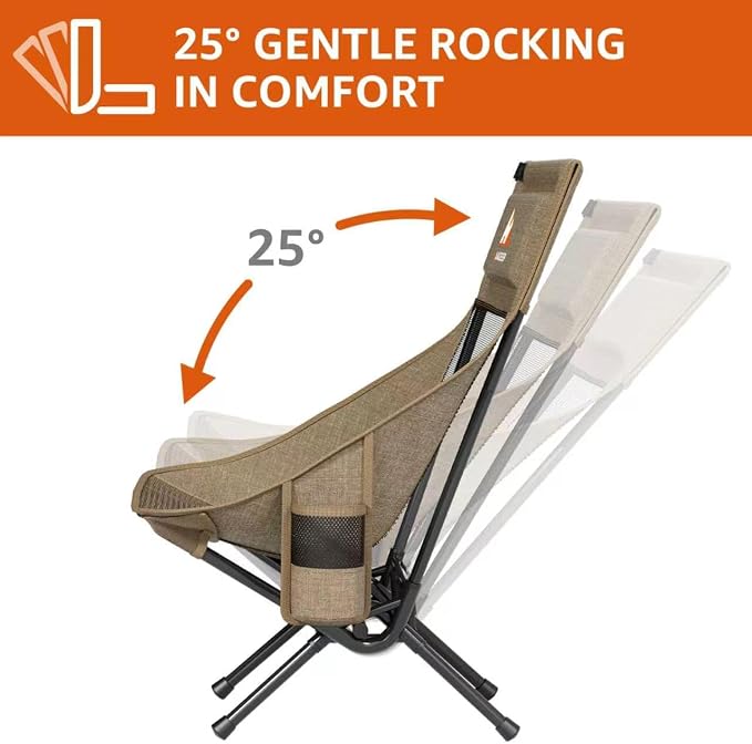 Armless Rocking Camping Chair for Adults, Portable Folding Outdoor Rocker - Image 5