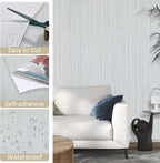 Beige Grey Grasscloth Peel and Stick Wallpaper 15.74" X 118.11" Boho Textured - Image 9