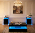3-Piece Modern Living Room Table Set, Includes LED Coffee Table and End Tables - Image 5