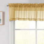Gold Valances for Windows, Modern Solid Mini Small Window Curtains for Cafe by WelvetBLK