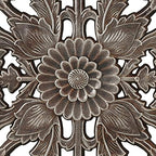 Madison Park Carved Wood Wall Art 2 Piece, Floral Wooden Carving Wall Decor, Bronze Wall Art Living Room Bedroom, Copper Embellished Boho, Ready to Hang, 15.75"W x 31.5"L, Bronze - Image 5