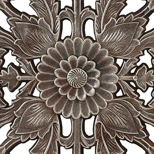 Madison Park Carved Wood Wall Art 2 Piece, Floral Wooden Carving Wall Decor, Bronze Wall Art Living Room Bedroom, Copper Embellished Boho, Ready to Hang, 15.75"W x 31.5"L, Bronze - Image 5
