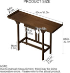Bamboo Console Table with Drawer, Small Sofa Tables with Open Shelf, Chinese - Image 2