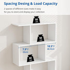 Cozy Castle Set of 2 Geometric Bookcase, S-Shaped Modern Bookshelf, Room - Image 6