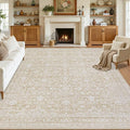 Area Rugs 9x12 Living Room: Bedroom Washable Carpet Natural Beige | Large by Luxturiy