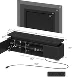 Rolanstar TV Stand with Power Outlet & LED Lights, Modern Entertainment Center - Image 6