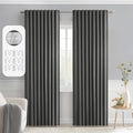 MIULEE Grey Back Tab Blackout Curtains 52x90 Inch Long 2 Panels Set | Rod by MIULEE
