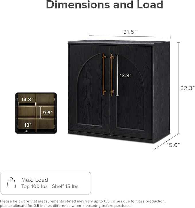 mopio Blake Storage Cabinet, Small Modular Accent Display Sideboard Buffet - Image 2