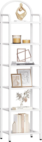 Hzuaneri Bookcase Bookshelf, Tempered Glass Bookshelves, Slim Shelving Unit - Image 8