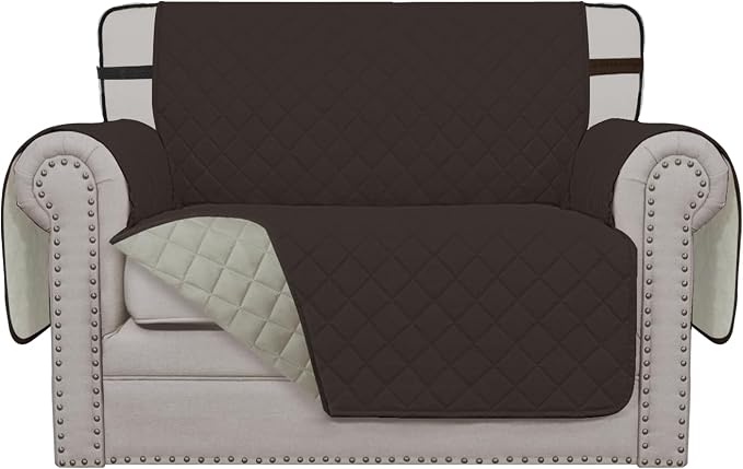 Easy-Going Reversible Couch Cover, Chair 30 in, Chocolate/Beige | Machine by Easy-Going