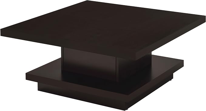 Modern Square Coffee Table 36 in, Wood Living Room Center Table - Image 3